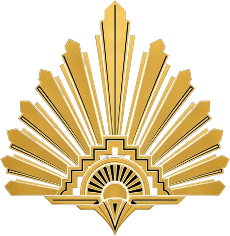 Goldener Art-Déco-Sonnenfächer