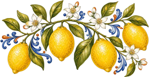 Zitronenzweig mit Blüten